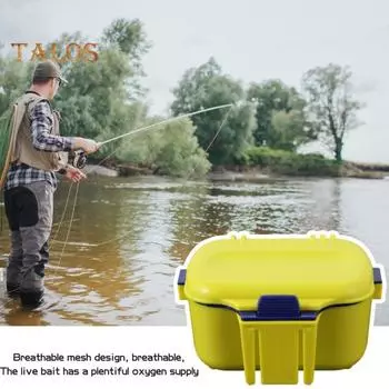 Коробка для живой наживки с дышащим отверстием, водонепроницаемый держатель для приманки из красного дождевого червя, кейс для хранения, контейнер для рыболовных принадлежностей жёлтый