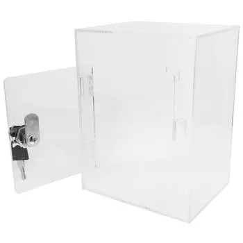 Коробка маленькая запирающаяся прозрачная копилка для детей и взрослых почтовый ящик с замком акриловый сплав банка для монет