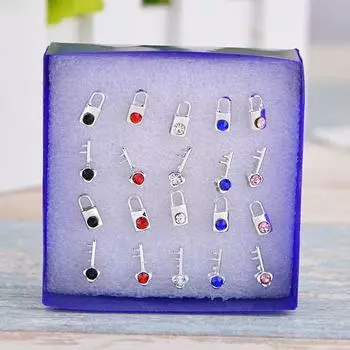 Коробка Мода Стразы Черная Свежая Пластиковая Игла Key lock box/plastic needle enough ear plug