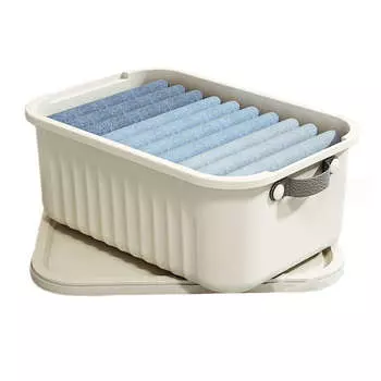 Коробка-органайзер для одежды из полипропиленового пластика, большая корзина для хранения одежды с крышкой и ручкой для ящика домашнего шкафа, короткая