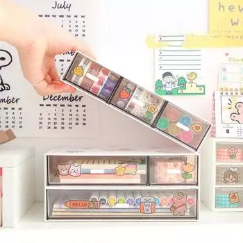 Коробка-органайзер, тип ящика, большая емкость, 3 цвета, многофункциональный настольный офисный школьный чехол для хранения для дома 1 синий