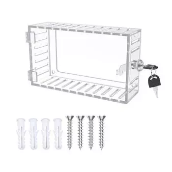 Коробка с замком термостата с ключом, крышка термостата с замком, настенные акриловые прозрачные защитные ограждения термостата с предохранительным замком