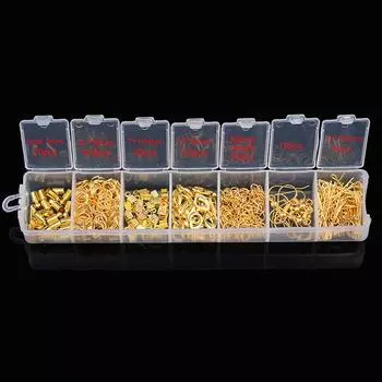 Коробка с застежкой-лобстером, серьги, набор для изготовления ювелирных изделий бронзовый