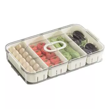 Коробка со съемной прозрачной крышкой 45390 Решетки Футляр для хранения продуктов Фрукты Специи 4Grid