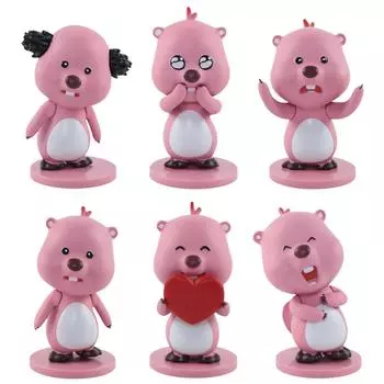 Коробка вокруг милой куклы-бобра, кукольной машины, настольных украшений для девочек, подарок One Size розовый