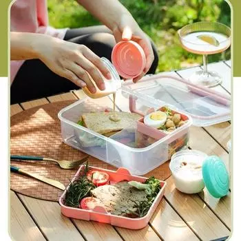 Коробки для бенто, пикник, салат, портативный детский ланч-бокс, многофункциональный ланч-бокс с отделениями, контейнеры для хранения еды и приготовления пищи