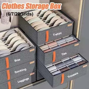 Коробки для хранения нижнего белья, джинсов, органайзер для шкафа, разделители для шкафа, органайзеры для ящиков, складная коробка для хранения нижнего белья 7 grids