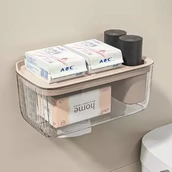 Коробки для салфеток без дырокола в туалете Настенный диспенсер для салфеток Держатели для контейнеров для туалетной бумаги Стеллажи для хранения бумажных полотенец на кухне прозрачный