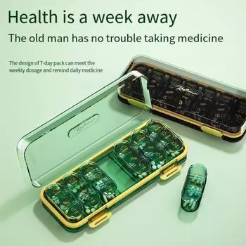 Коробки для таблеток на семь дней. Коробка для лекарств. Портативная таблетница с 21 отделением. Большая вместимость. Портативная таблетница. Пастилки. Медикаменты. чёрный