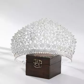 Королева Большие Короны Кристалл Свадебные Украшения Диадемы Барокко Стразы Драгоценности Дубайские Украшения Вечеринка Свадьбы Аксессуары Для Волос