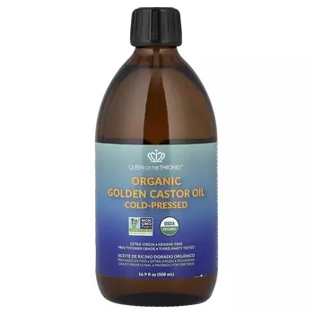 Королева тронов, Органическое золотое касторовое масло, Холодного отжима, 500 мл (16,9 жидких унций)