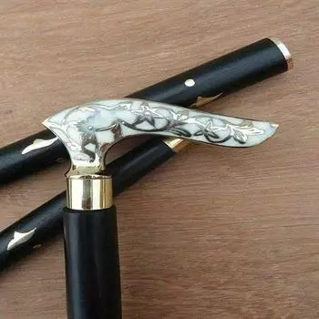 Королевская деревянная трость ручной работы с уникальным дизайном ручной работы из цельного дерева в викторианском стиле