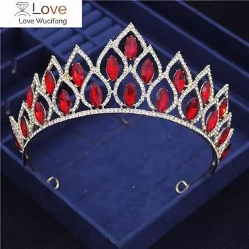 Королевская королева, геометрическая хрустальная корона, диадема, повязка на голову, свадебная диадема для принцессы, пышный головной убор невесты, свадебные украшения для волос серебро белый