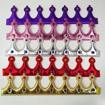 Королевская Корона на Хэллоуин, яркая ткань с блестками, корона принца, принцессы, детская вечеринка, принадлежности для косплея 54cm x 12cm красный