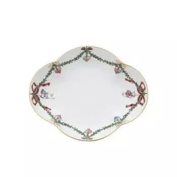 Королевская рождественская тарелка «Звезда Копенгагена» с рифленой звездой 2503353 17,5 см [Товар] белый