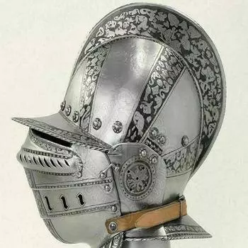 Королевский ремесленный итальянский европейский закрытый шлем, 1490 г., музейная репродукция Подарочный предмет Костюмы на Хэллоуин и подарки на Рождество