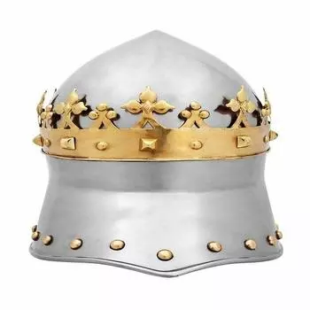 Королевский ремесленный шлем рыцаря-тамплиера с королевской короной: Средневековый костюм крестоносца Броня Шлем Коллекционные подарки Косплей
