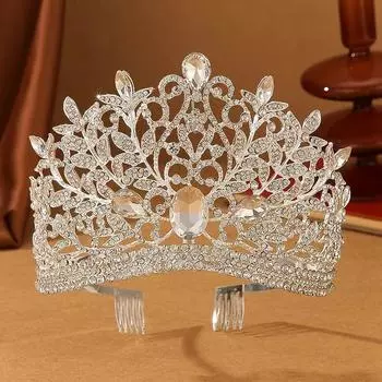 Корона Атмосферная корона со стразами Высококачественный головной убор королевы принцессы Повязка на голову Свадебная корона Ювелирные изделия