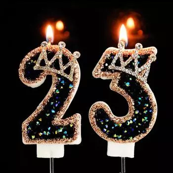 Корона Бриллиантовые Цифры Свечи Цифровые 0-9 Десерт Торт Топперы Взрослые Дети 1-й День Рождения Украшения Товары Сделай Сам Выпечка
