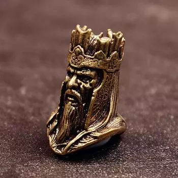 Корона Череп Король Скелет Голова Мужчины Скульптура Латунные Бусины для Ножа EDC На Открытом Воздухе DIY Паракорд Плетеный Темляк Брелок Подвеска Аксессуар brass