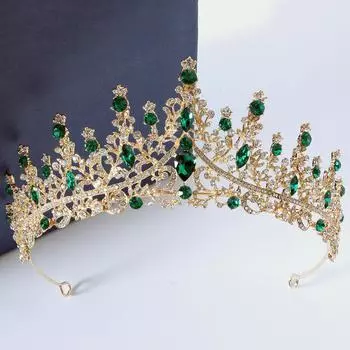 Корона для новобрачных в стиле барокко со стразами Праздничная свадебная повязка на голову Tuinga Свадебный головной убор