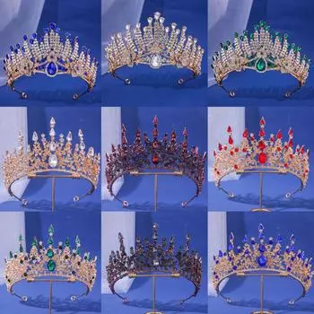 Корона, европейские ювелирные наборы, диадемы невесты, головной убор, свадебное платье для выпускного вечера, дня рождения, бижутерия, свадебный комплект, аксессуары