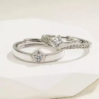 Корона и щит с медным покрытием, платиновые регулируемые кольца для пар, перекрывающиеся отверстия для мужчин и женщин, ювелирные изделия на палец, подарок на день Святого Валентина Overlap opening