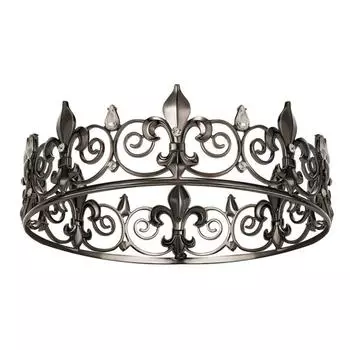 Корона короля для мужчин и женщин, хрустальные свадебные диадемы, круглые короны для вечеринок и балов золотой