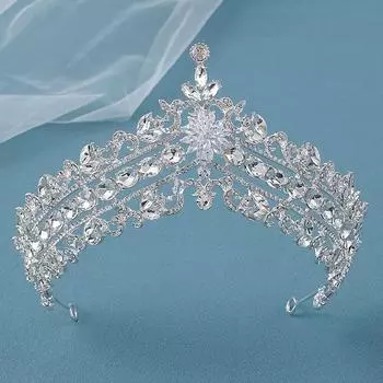 Корона невесты в стиле барокко, серебряные хрустальные тиары, роскошные свадебные головные уборы со стразами, ювелирные изделия, свадебные аксессуары для волос, головные уборы на день рождения