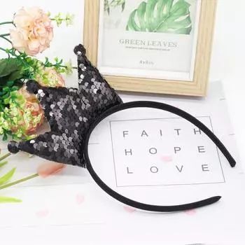 Корона Ободок Блестки Резинки для волос Женские Девичьи Аксессуары для волос для Праздничных сувениров Украшения для волос