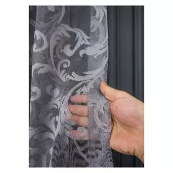 Корона Плиссированные Плоские Штаммы, Extrafor Shirness, Тюль Занавес Одно Крыло - Темно-Серый