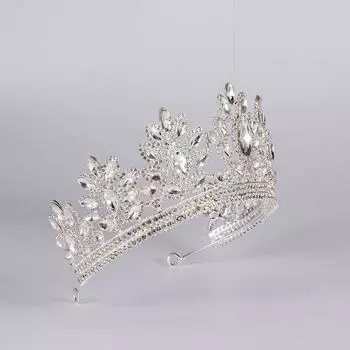 Корона со стразами, детский головной убор принцессы для бар-мицвы, высококачественная свадебная корона с кристаллами серебряный