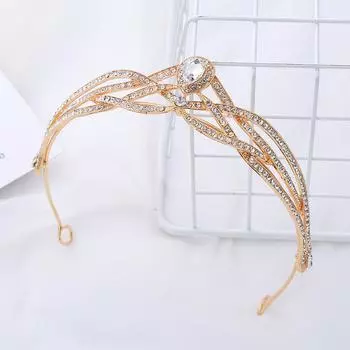 Корона со стразами, свадебная корона, свадебная прическа, ободок для волос