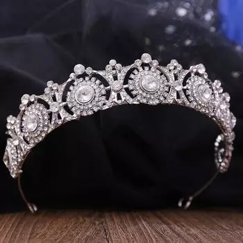 Корона со стразами, свадебный ободок, корона на день рождения принцессы, свадебные аксессуары