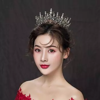 Корона тиара черная новая ретро круглая в том же стиле день рождения принцесса корона корона