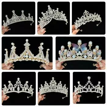 Корона тиара детская принцесса день рождения банкет восемнадцатилетняя взрослая церемония корона повязка на голову танцевальная прогулка шоу платье аксессуары