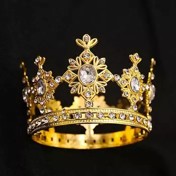 Корона тиара принцесса дети маленькая девочка корона кристалл выступление аксессуары для волос подарок на день рождения круглая корона подиум аксессуары