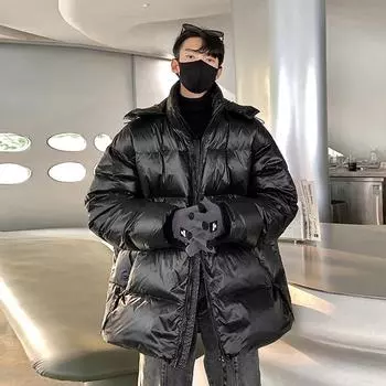 Короткая блестящая пуховая куртка для мужчин и женщин, утолщенное белое утиное пуховое свободное парное пальто, новая зимняя одежда M