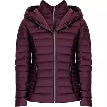 Короткая бордовая куртка-пуховик на молнии с нагрудником MICHAEL KORS