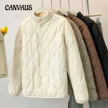 Короткая хлопковая куртка больших размеров для женщин с воротником-стойкой, зимняя, в ромбовидную сетку, теплая, модная, ленивая, ветреная, повседневная, хлопковая одежда S чёрный