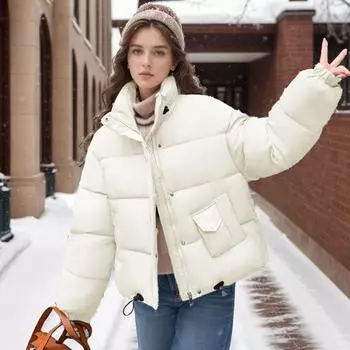 Короткая хлопковая куртка для женщин, новая модель, женская утепленная хлопковая куртка, женская однотонная свободная парка, пальто, женская одежда M красный