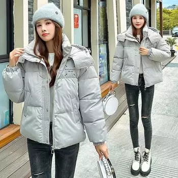 Короткая хлопковая одежда для женщин, зимняя, новая, свободная, в стиле колледжа, европейская, теплая, утолщенная куртка M