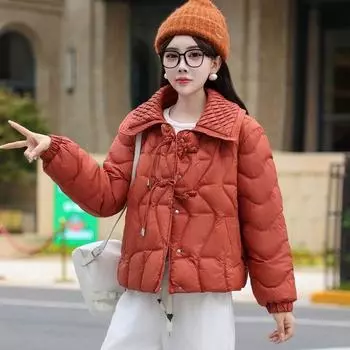 Короткая хлопковая одежда Xiaoxiangfeng, зимняя новая модная и тонкая, маленькая хлопковая одежда с дисковыми пряжками, куртки с хлопковой подкладкой M recommends 95-52.5kg чёрный