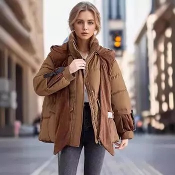 Короткая хлопковая одежда женская новая теплая и утолщенная модная корейская версия хлебной одежды зима M