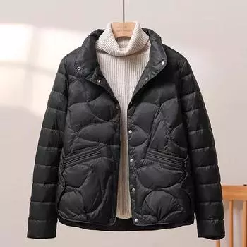 Короткая куртка-пуховик для женщин, идеальная мода и тепло в холодную погоду M розовый