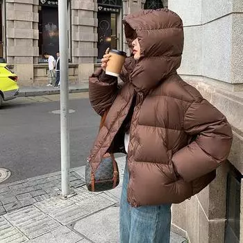 Короткая куртка-пуховик для женщин, модный и стильный зимний стиль, новый высококачественный утолщенный дизайн куртки-хлеба S