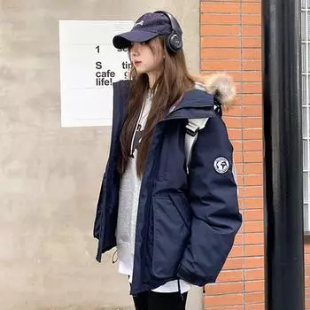 Короткая куртка-пуховик для женщин, модный и стильный зимний стиль, новый высококачественный утолщенный дизайн куртки-хлеба S