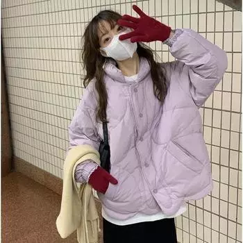 Короткая куртка-пуховик для женщин, модный и стильный зимний стиль, новый высококачественный утолщенный дизайн куртки-хлеба S