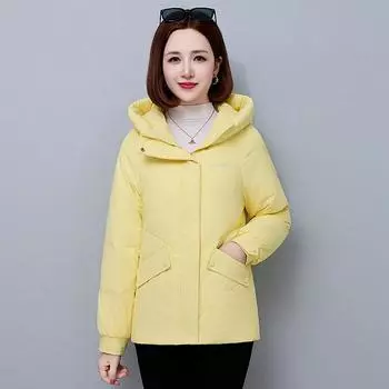 Короткая куртка-пуховик для женщин на межсезонье, зимняя, новая, маленькая, однотонная, теплая куртка с термосохранением M