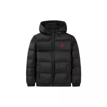 Короткая куртка-пуховик Jordan Letter Logo Print на молнии для детей, черная JD2032070GS-001 XL